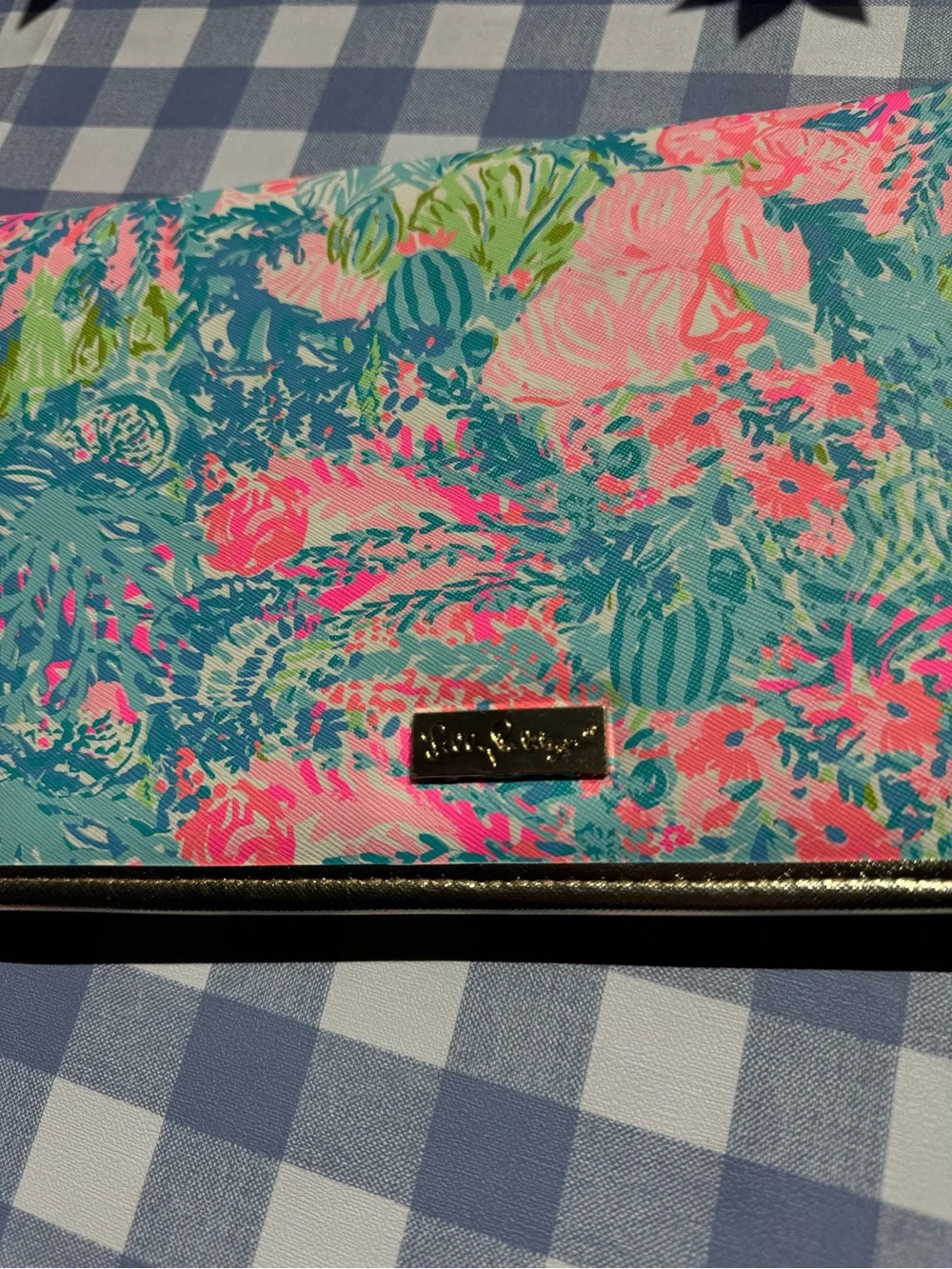 Lilly Pulitzer Pink, Aqua & Green Floral Jewelry Pouch